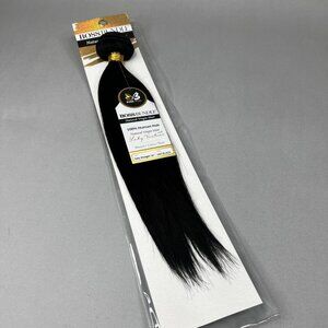 16” Natural Black Boss Bundles Yaki Straight 100% Human Hair Track Extensions